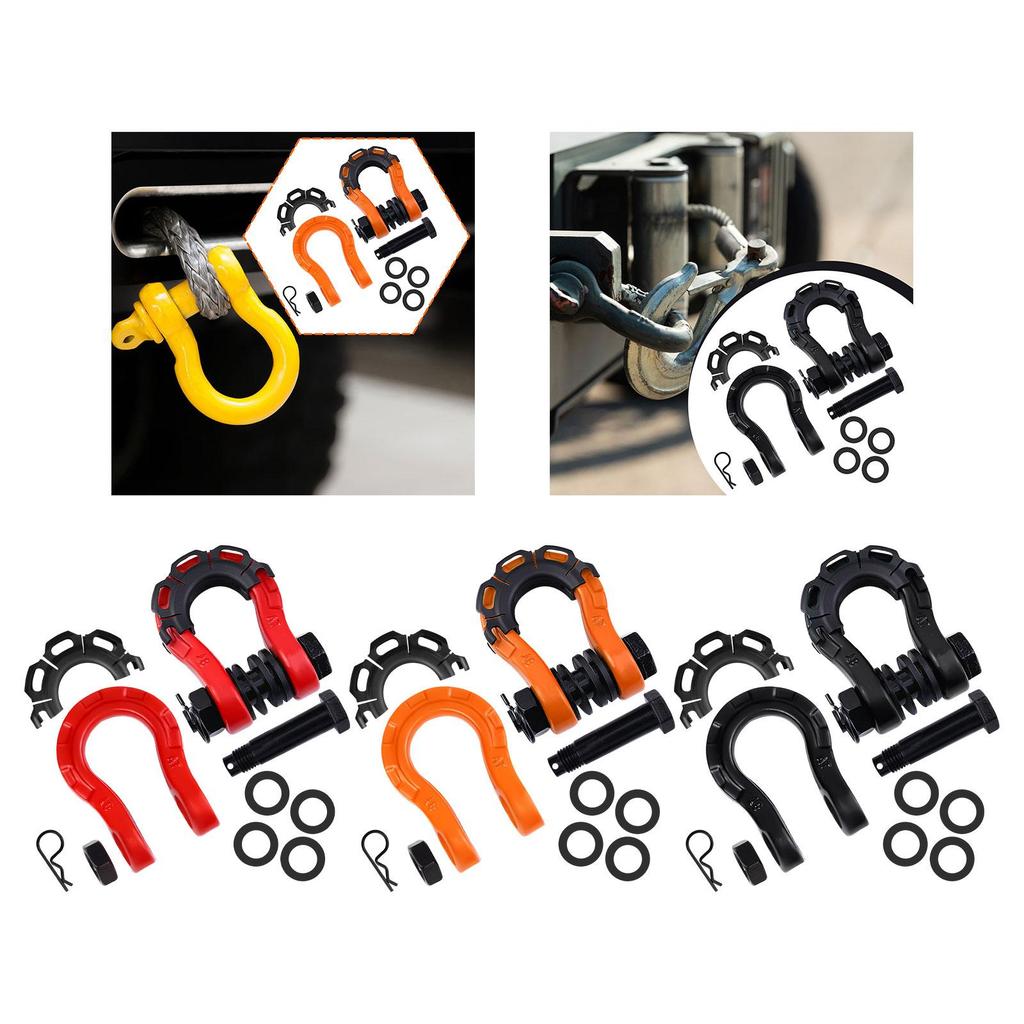 DShackle Towing Shackle Heavy Duty Pulling Carbon Steel Multifunctional Tool for