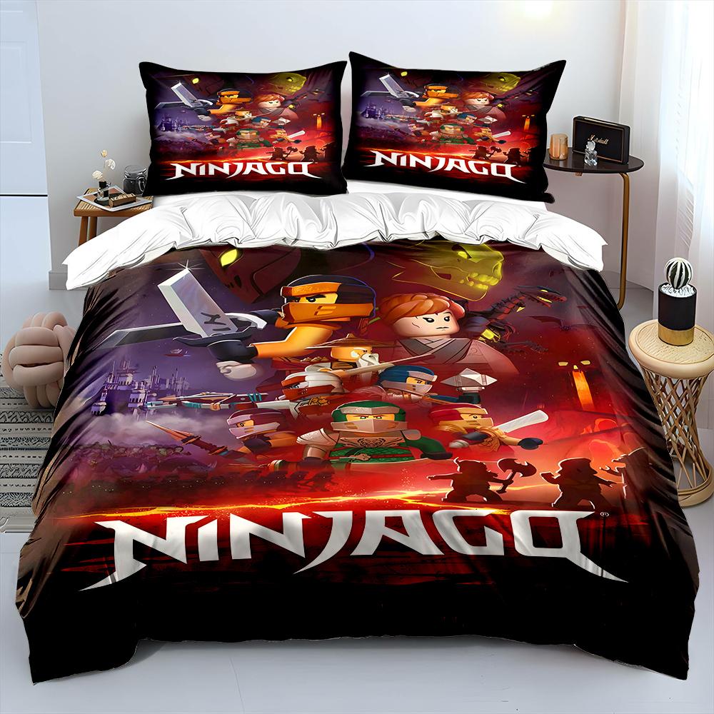 N Ninja Games Pattern Duvet Cover Set Digital Print Colorful Polyester Bedding With Zipper Closur For Kids Gifts