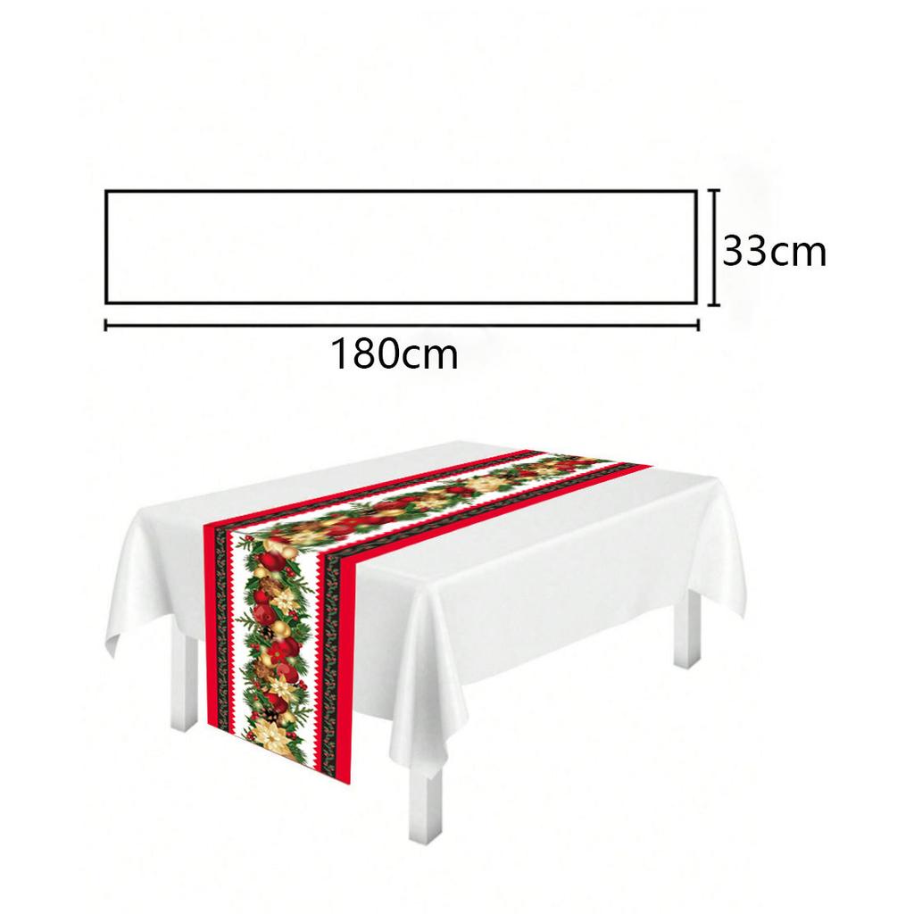 New Christmas table flag decoration, home kitchen imitation linen tablecloth Christmas table flag