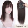 Clip In Increase Hair Volume Topper Hair Piece Long Straight Wig Head Top Wig Block 3D Hair Bangs