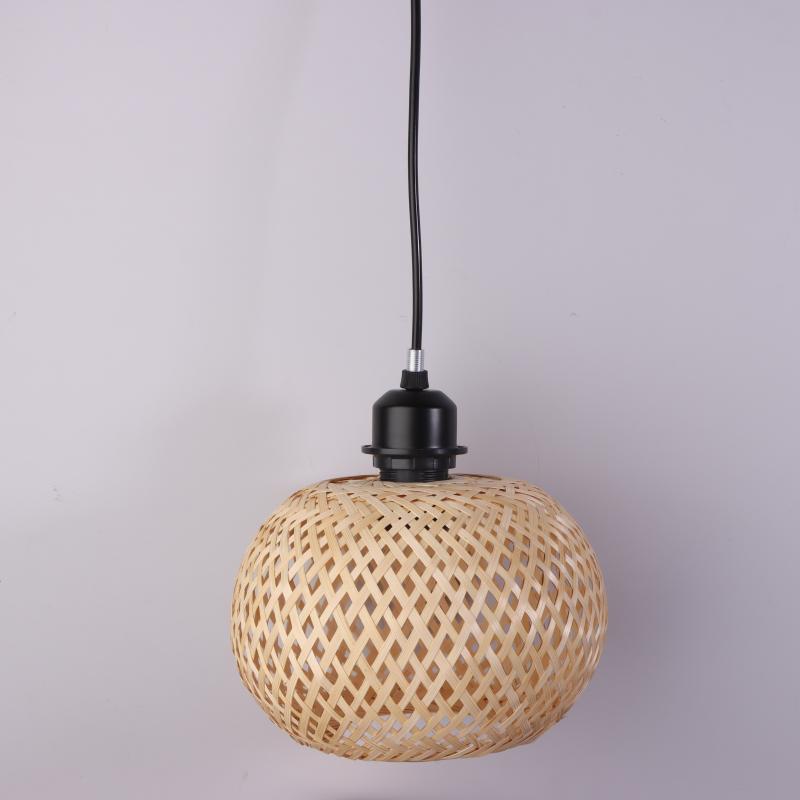 Bamboo Lampshade Ceiling Pendant Lamp Hanging Lamp Handmade Rattan Light Fixture For Restaurant Dining Room Indoor Lighting