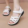 Women's Summer New Low Heel Hollow Peep Toe Sandals Soft Sole Non Slip Outdoor Beach Sandals Middle-Aged And Elderly Sandals