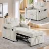 3-in-1 Sleeper Chair with USB/Type-C Port, Sofa Bed (190cm) with Stainless Steel Drink Holder, 3-Level Adjustable Backrest, Side Pockets.