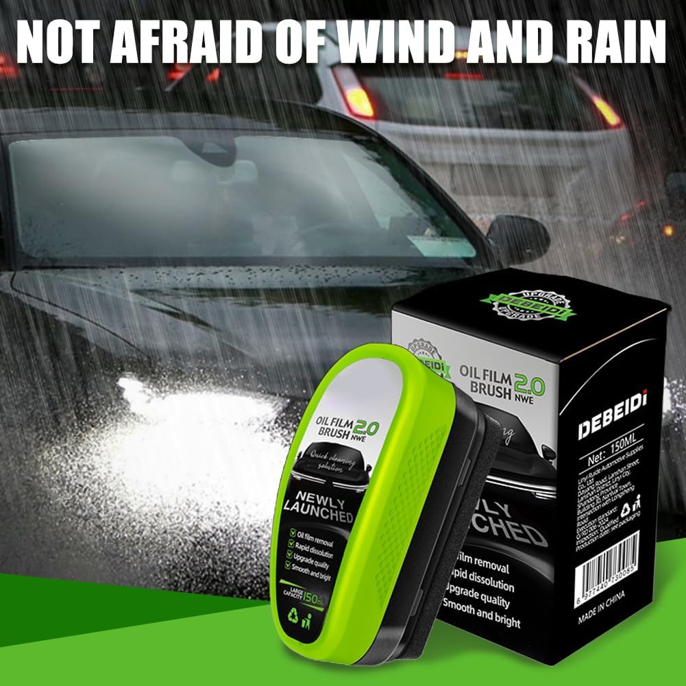 Car Window Cleaner Clearview Shield Automotive Oil Film Cleaning Brush, Glass Oil Film Remover, Glass Cleaning Board for Instant Clarity