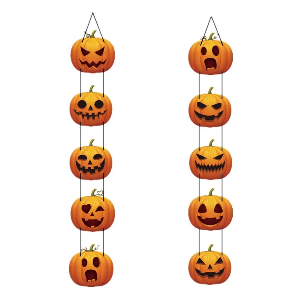Multiple Style Halloween Pumpkin Door Hanging Sign Paper Halloween Hanging Banner  Haunted House