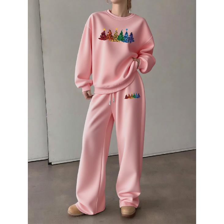 A stylish crewneck 2-piece set for women, perfect for casual winter wear. Effortlessly chic and great for everyday outfits!