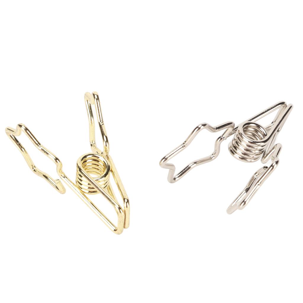 100 Pcs Cute  Clips Cartoon Star Shape Golden Silver Paper Clamps for Home School Office File 