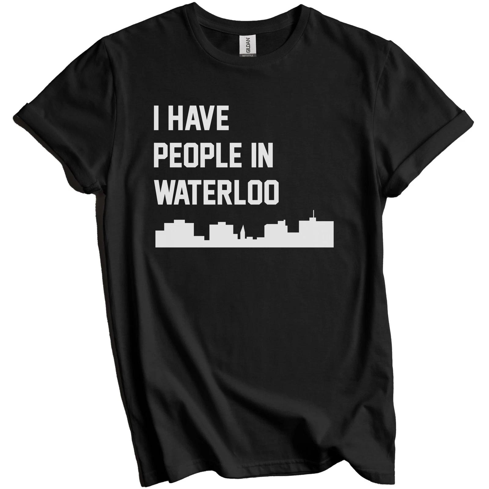 I Have People In Waterloo Iowa Skyline T-Shirt XL