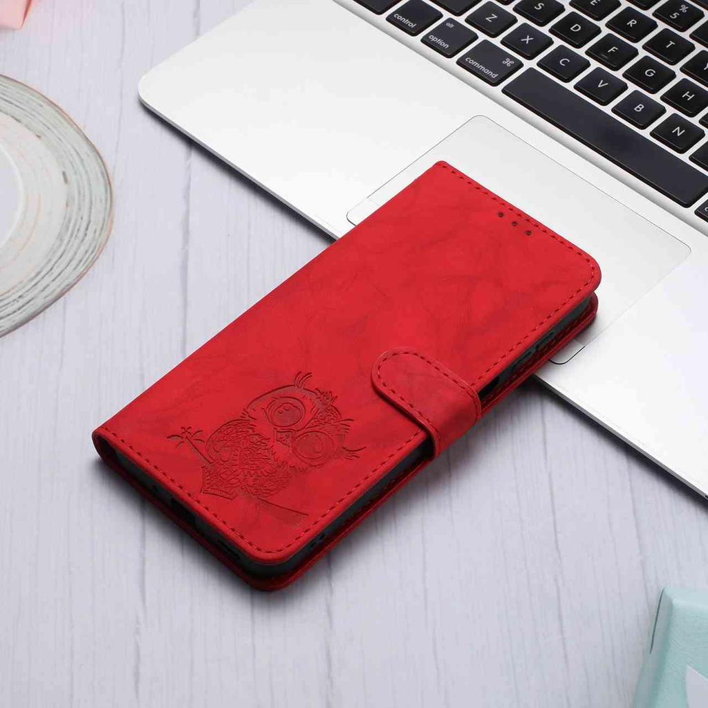 8-Color Owl Embossed Pattern Flip Card Design Wallet Case for Infinix Smart 8/itel A70/Tecno Spark 20,Pop 7,Pop 8,Pova 5,Pova Neo 2,Spark Go 2023...