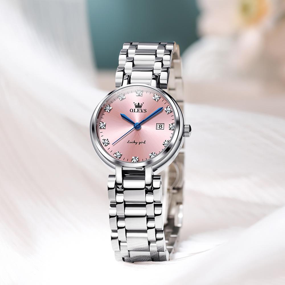 OLEVS Damenuhren Mode Leichter Luxus Original Armbanduhr Wasserdicht Leuchtend Quarz Damen Chronograph Datumsuhren