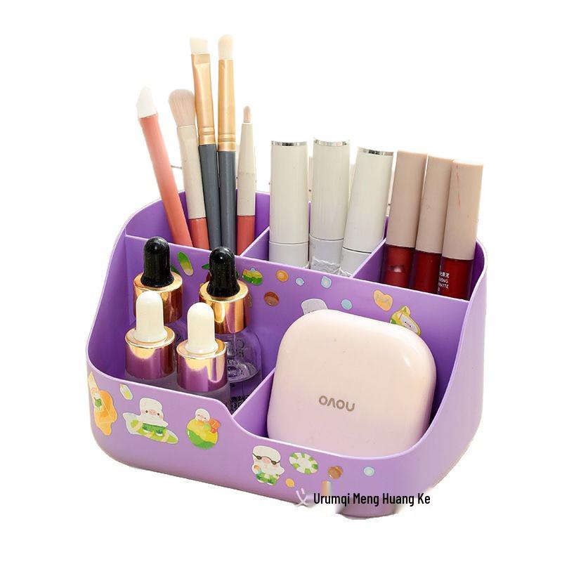 

Large Capacity Cute Cartoon Pen Holder - Girly Desk Organizer for Student Supplies розовый