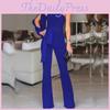 Elegant Women Tied Waist Flared Jumpsuits Fashion One Shoulder Sexy Rompers For Effortless Style