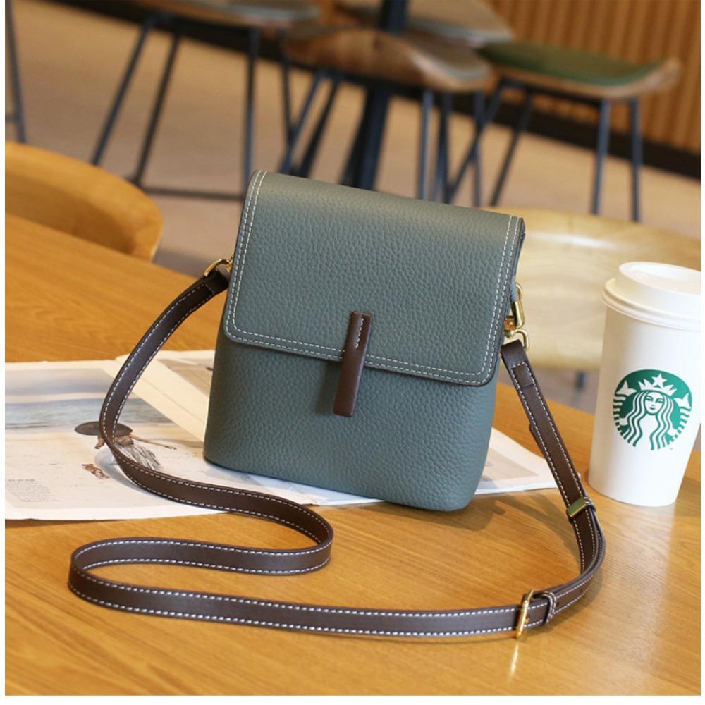 

Leather messenger bag women s bag new trendy high-end bag foreign style commuting versatile summer niche shoulder bag 17*9*18