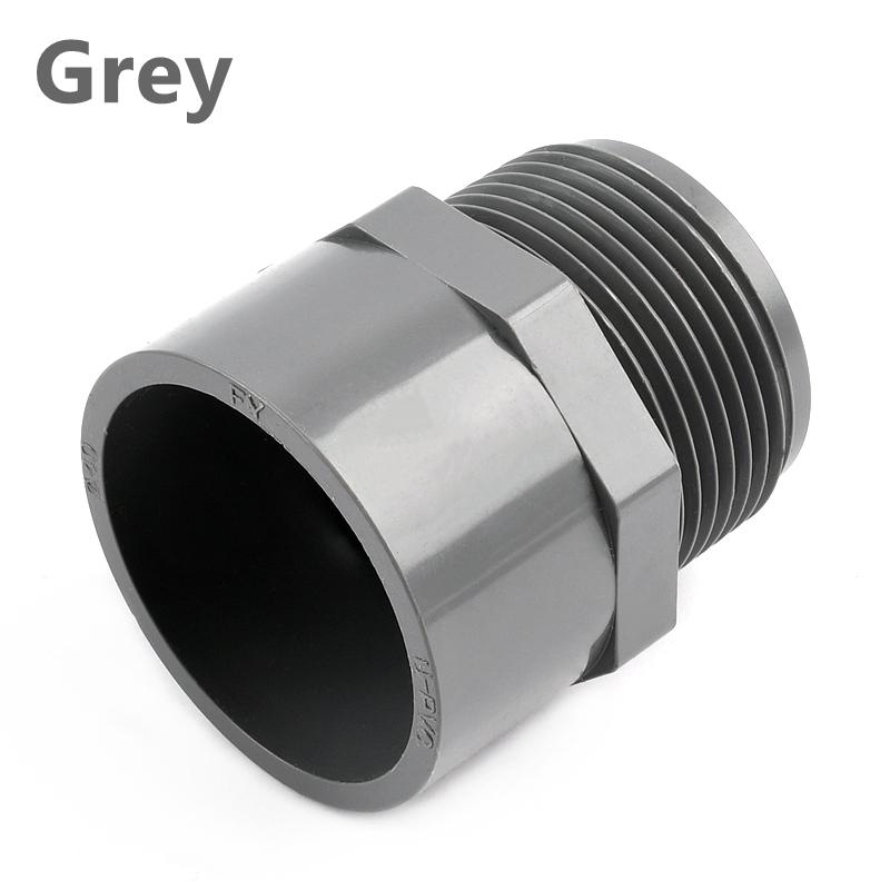 

1~5 шт 20-110 мм до 1/2 -4 наружная резьба ПВХ труба равносторонний прямой соединитель аквариум садовый адаптер для полива аксессуары для аквариума 1I2 Inch - 20mm&1 piece серый