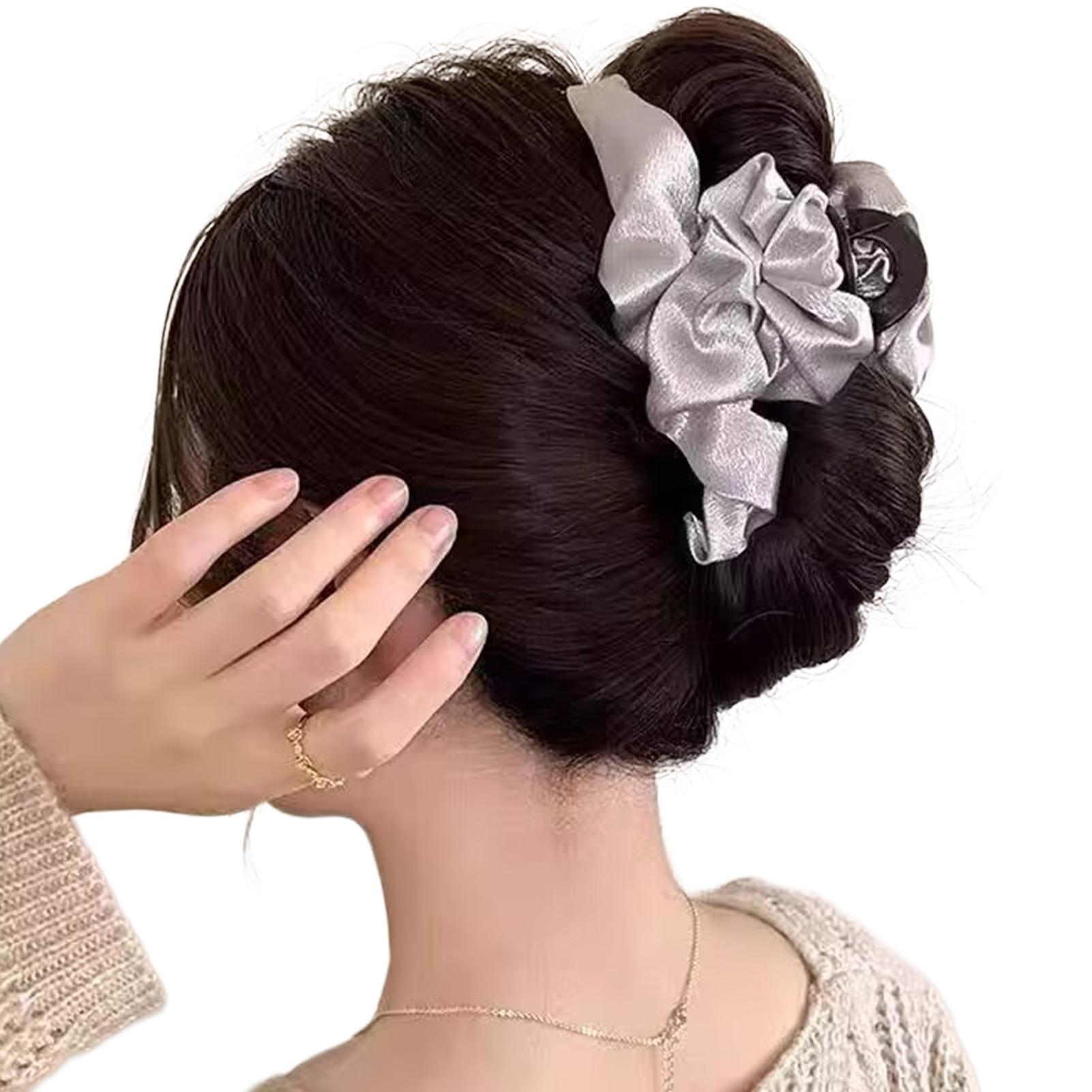 

Большая атласная заколка для волос в корейском стиле, зажим-акула для женщин, элегантные повседневные аксессуары для волос для путешествий, шопинга, вечеринок