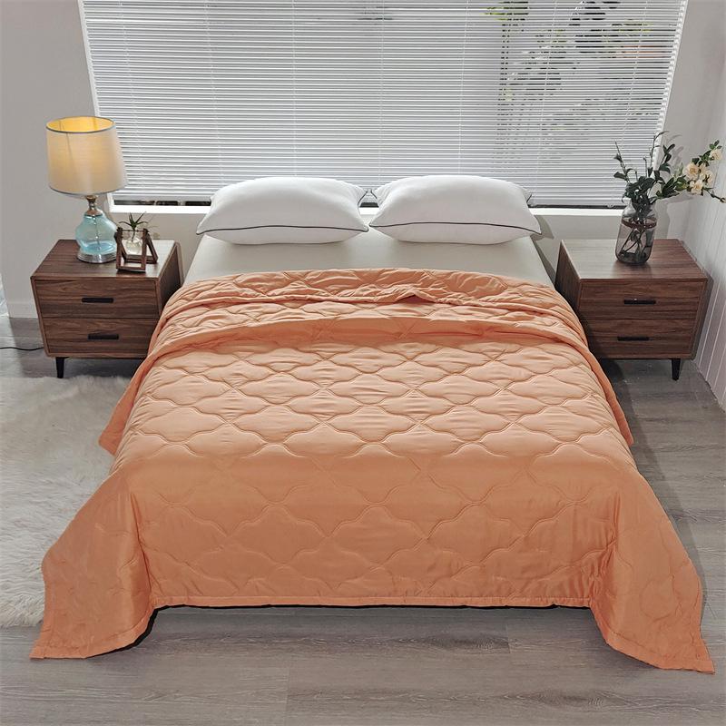 INS Skin-Friendly Washable Cotton Summer Quilt - Brushed Flannel Cooling Blanket for Dorms