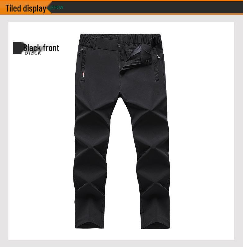 Men's Breathable Elastic Quick-Dry Ice Silk Pants - Loose Fit, Plus Size, Summer Fashion Casual Long Pants