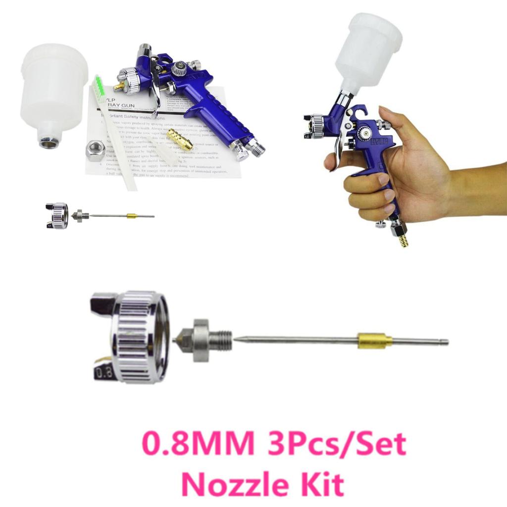 Profesionální HVLP 0,8mm & 1,0mm Tryska Stříkací pistole Mini Vzduchová Barva Lakování Aut