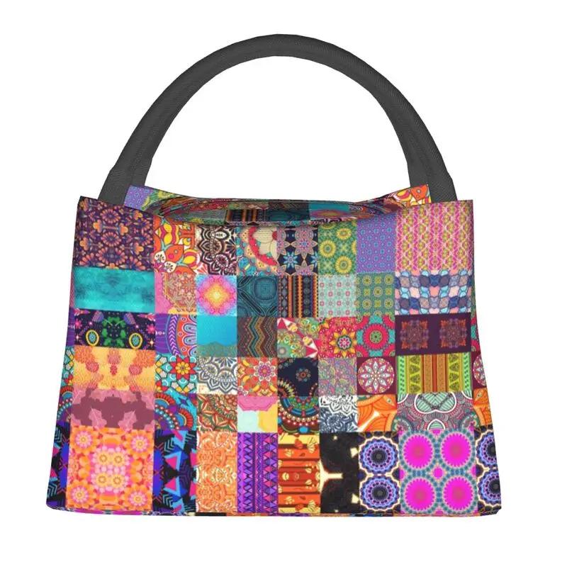 Bolsas de Almuerzo Personalizadas Coloridas con Estampado de Flores Africanas Ankara para Hombres Mujeres Calentador Térmico Aislado Fiambreras para Trabajo Pinic o Viajes