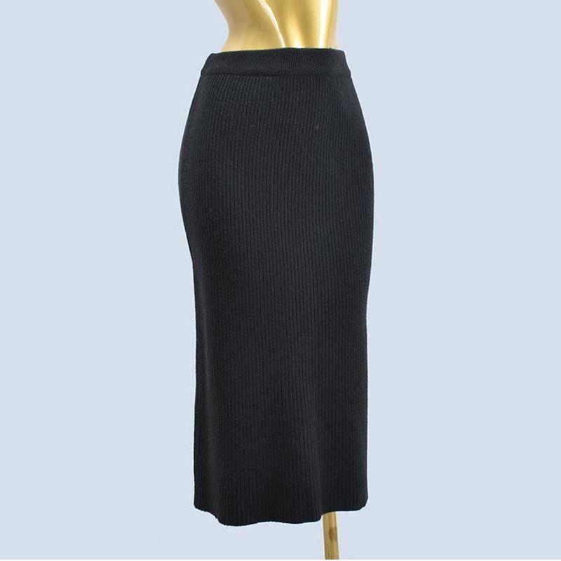 Multiple Items Slit Sheath Skirt Skirt Fall and Winter Women's Mid-Length Skirt Knitting Popular Wool Skirt Straight-leg