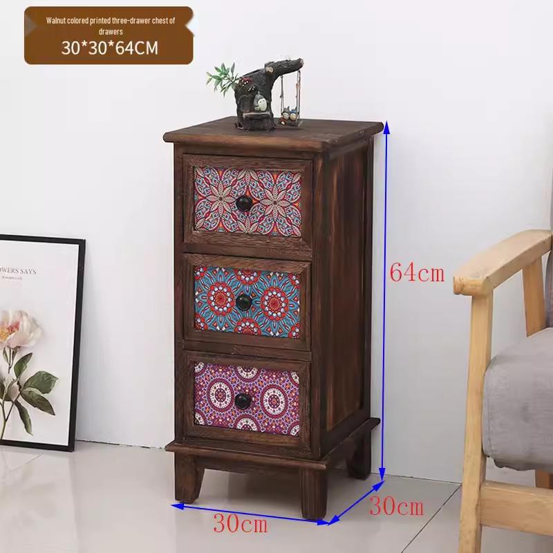 American Solid Wood Narrow Five-Drawer Sideboard and Bedside Cabinet