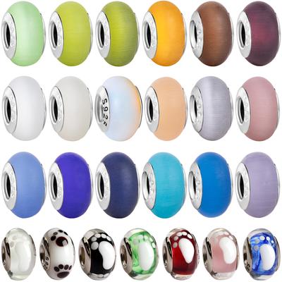 Occhi di Gatto Colorati in Rame Opachi Charms di Murano Adatti a Braccialetti Originali Perline Charms in Vetro di Murano Gioielli Fai da Te da Donna Regalo