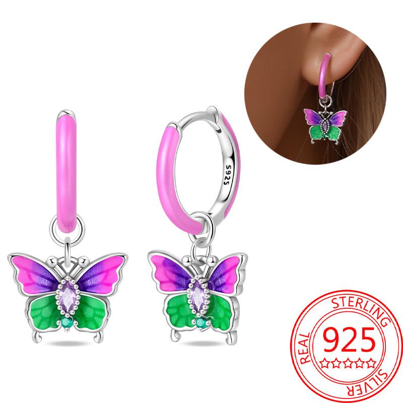 Brincos de abelha para menina adorável amarelo preto dançando abelha feliz s925 brincos de argola presente de aniversário joias de prata