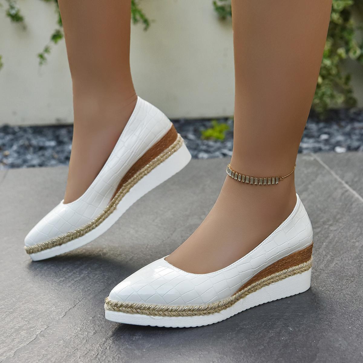 

Мода Женская Мода Клиновидный каблук Туфли-лодочки 2025 Весна Лето Легкие Платформа Лоферы Женские Мягкая подошва Комфорт Повседневная обувь Большой размер 42 43