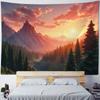 Firefly Forest Dreamy Landscape Tapestry Hippie Starry Sky Wall Hanging Cloth Aesthetic Home Art Decoration Poster