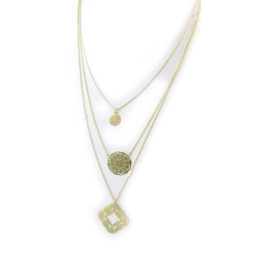 Les Trésors De Lily [N3598] - Golden 'Carmen' Designer Necklace