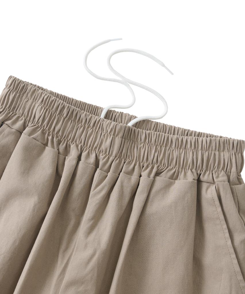 ANALOG MOOD Linen-Like Wide Pants (Beige)