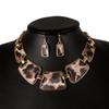 Retro Leopard Print Necklace & Earrings Set: Exaggerated European-American Style with Korean Influence