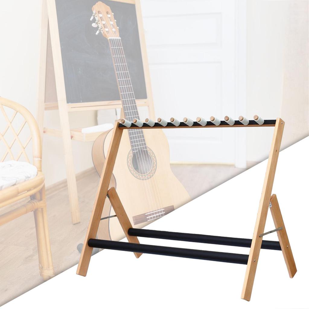 Multiple Guitar Stand Non Scratch Padding Portable Folding Removable Retainers Guitar Holder Wood for Case Bass Guitar Bag Home