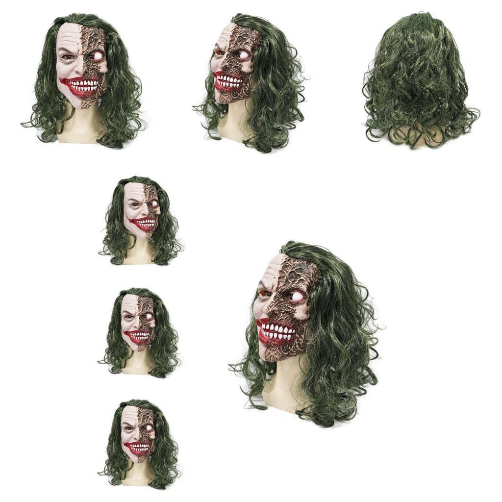 Latex Joker Head Mask With Large Eyes For Halloween Costume And Pranks