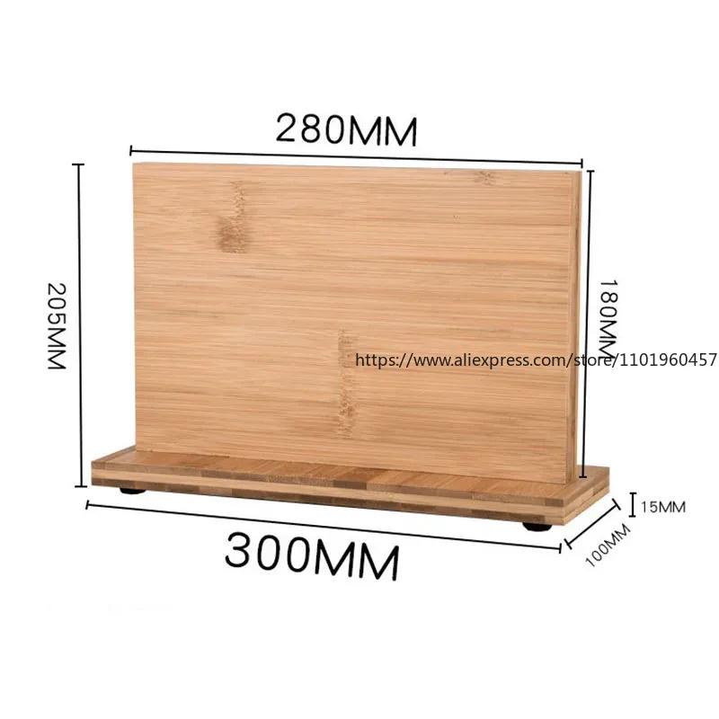 Magnetic Knife Block(Natural Wood) Knife Organizer Block Dock Kitchen Scissor Holder Strongly Rubber Wood Acacia Shelf Tools