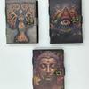 Journaux Spirituels en Cuir – Visage de Bouddha, Arbre de Vie & Œil Maléfique Mystique | Carnet de Bord Vintage Verrouillé Fait Main