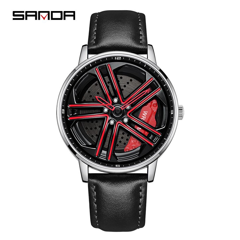 Sanda Meilleure Vente 1088 Montre pour Adolescent: Personnalisé, Cadran Rotatif 3D, Tendance, Quartz Étanche.
