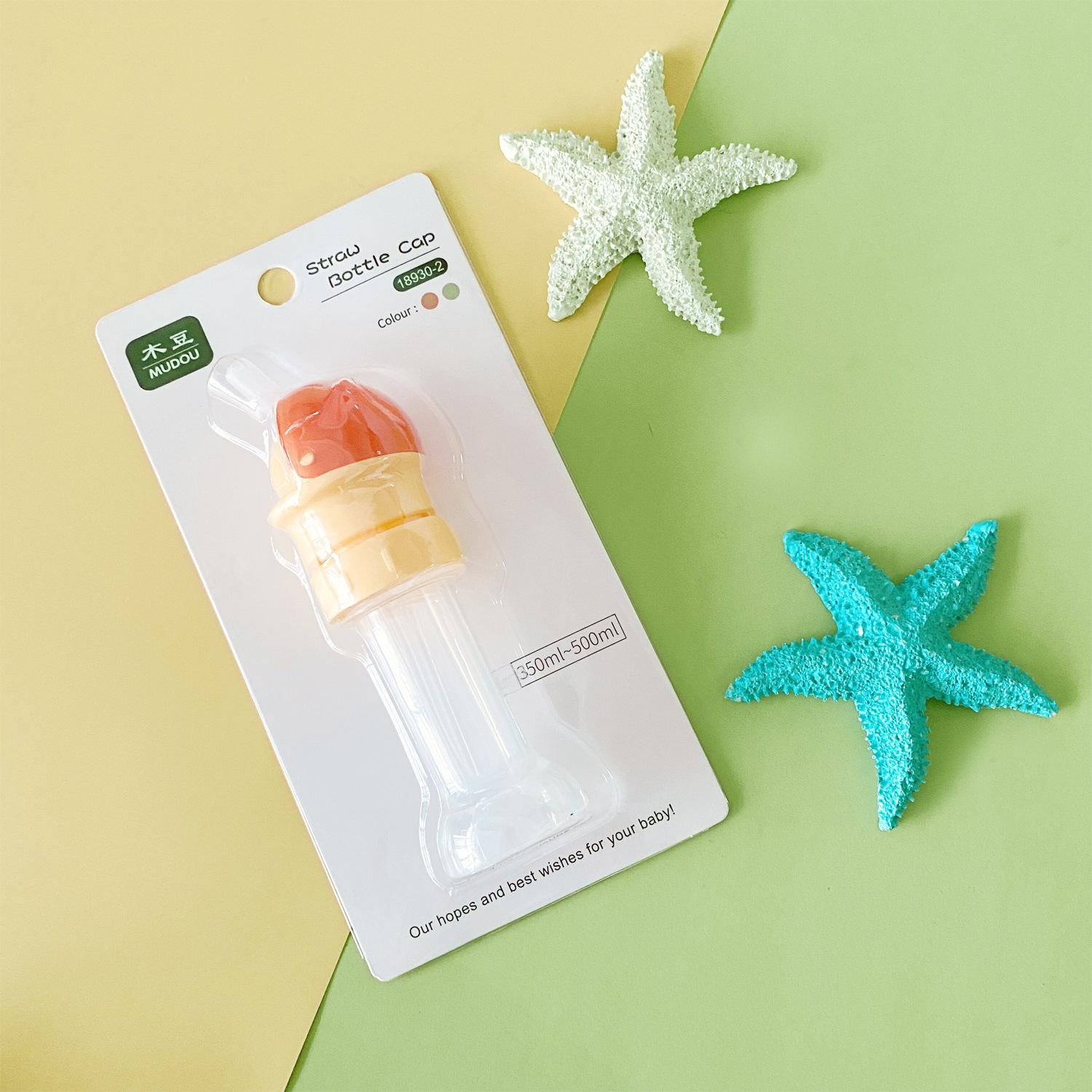 Creative Water Bottle Cap Reusable Child Beverage Water Bottle Straw Lid Bottle Mouth Conversion Cover Self Drinking Straw Caps