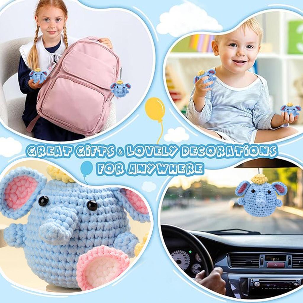 Háčkovací sada Slon Háčkovací doplňky Háčkovací sada Pro dospělé Narozeniny Svátek Ženy Děti Řemeslo Dospívající Umění Koníček