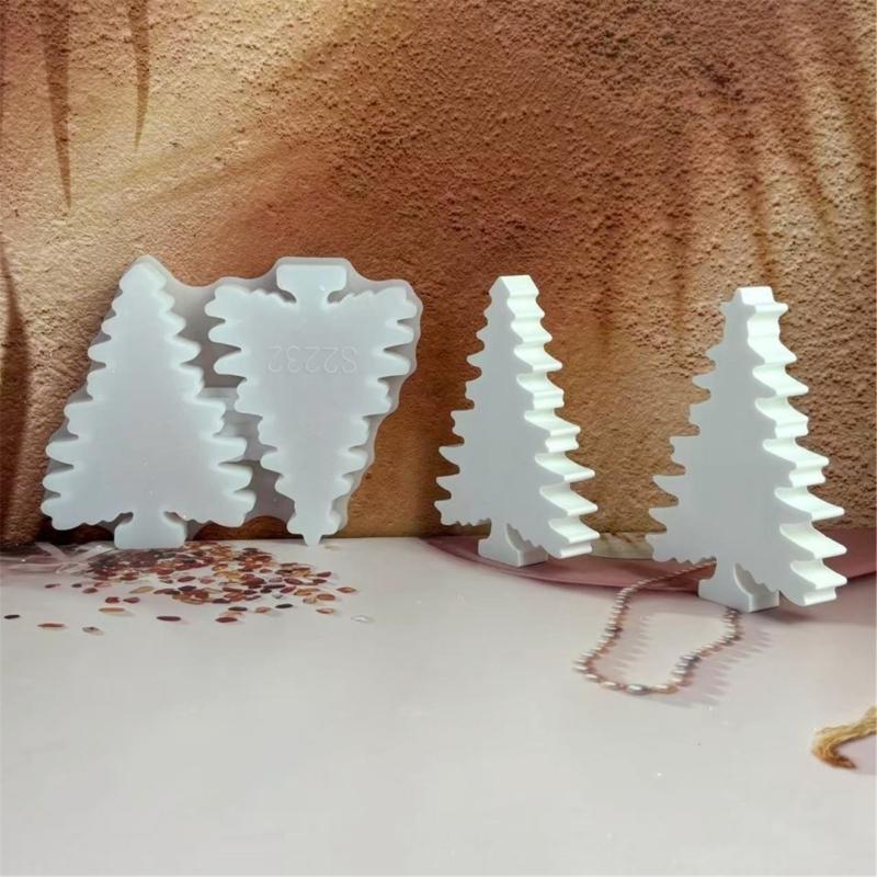 Christmas Silicone Molds,Christmas Ornament Mold Xmases Tree Epoxy Mold for Resin Casting DIY Crafts Soaps Home Decorations