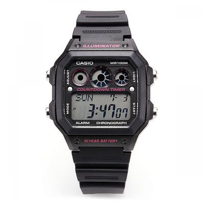 Ae 1300wh 1a2vdf  Ae 1300wh 1a2  Digital Square SportS Soldier Men S Pu Watch