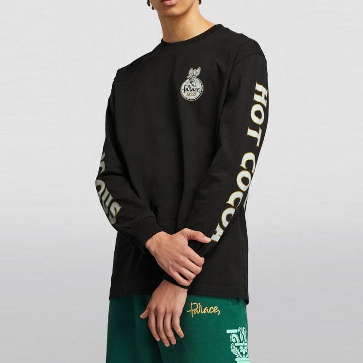 Palace X Harrods Collaboration FW21 Logo Print Long Sleeve T-Shirt Men Tops Black PAL-FW21-005
