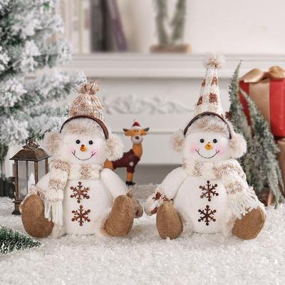 Brown Knitted Snowman Doll Christmas Decoration - Rudolf Dwarf Ornament