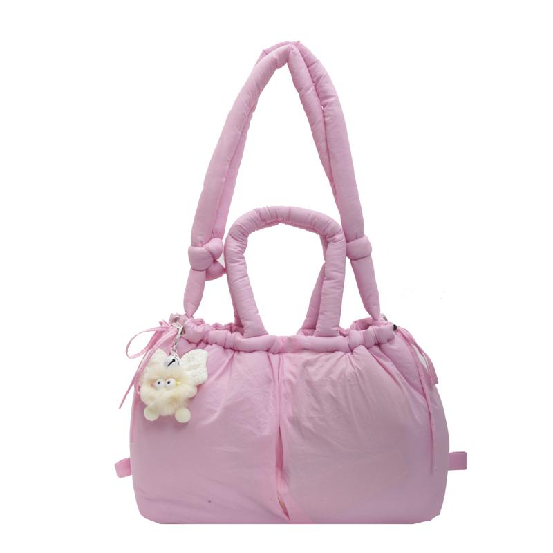 Puffer Tote Bag Lightweight Shoulder Bag Trendy Puffy Handbag Large Capacity Pillow Shopper Bag for Women Work Shopping Travel