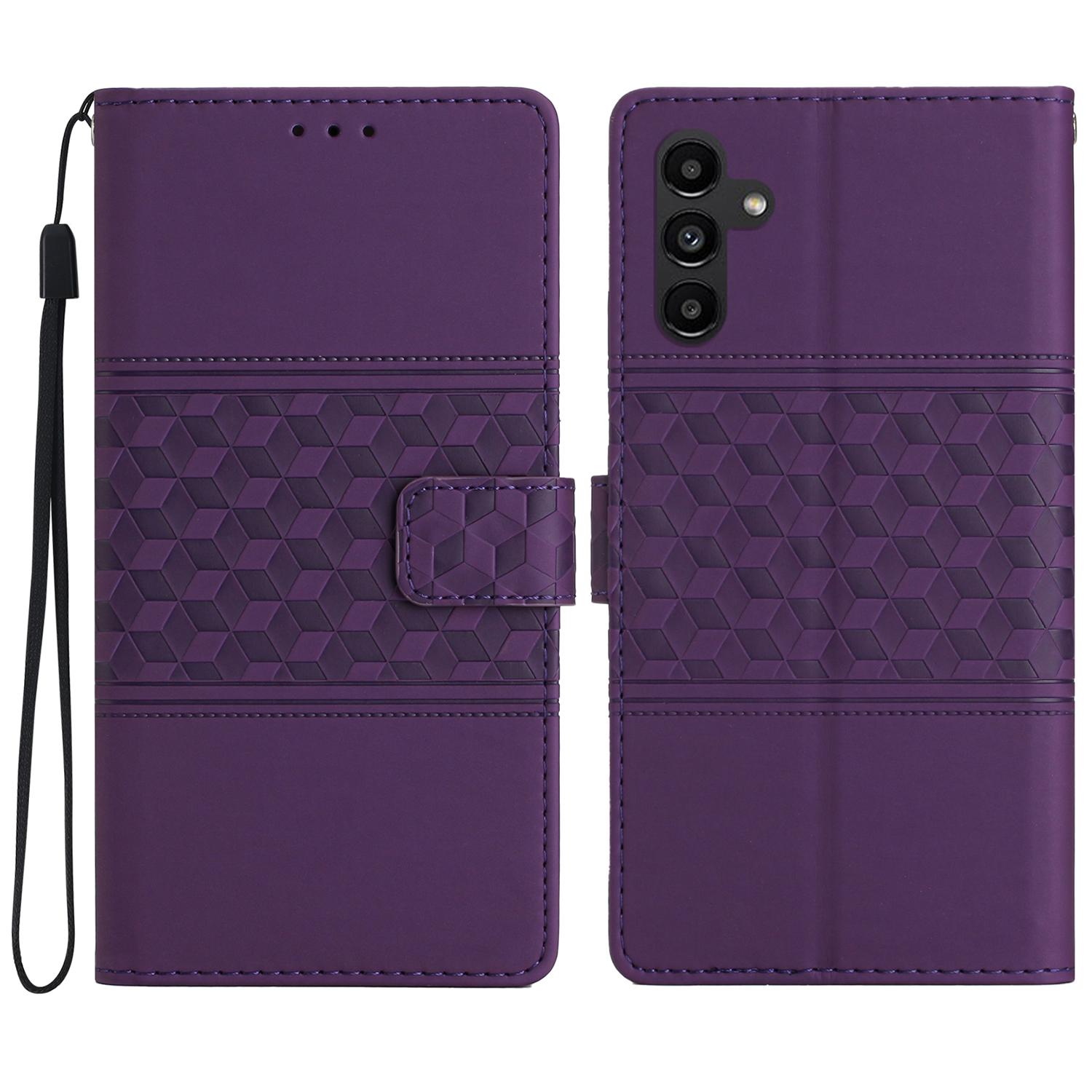 

Чехол-книжка из ромбовидной кожи для Samsung Galaxy A26 5G Purple