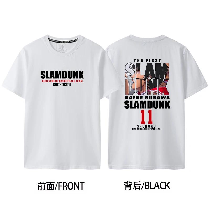 Slam Dunk Master Sakuragi Flower Path SHOHOKU Team Jersey Short Sleeved Men's&women's Pure Cotton Basketball T-shirt 71105