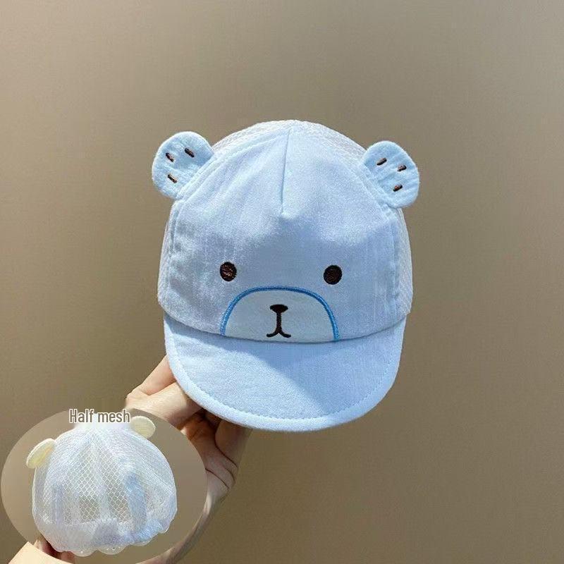 Soft Baby Duckbill Hat with 3D Bear Ears - Breathable Sun Hat for Spring/Summer 0-12 months / Head Circumference 36-46 CM