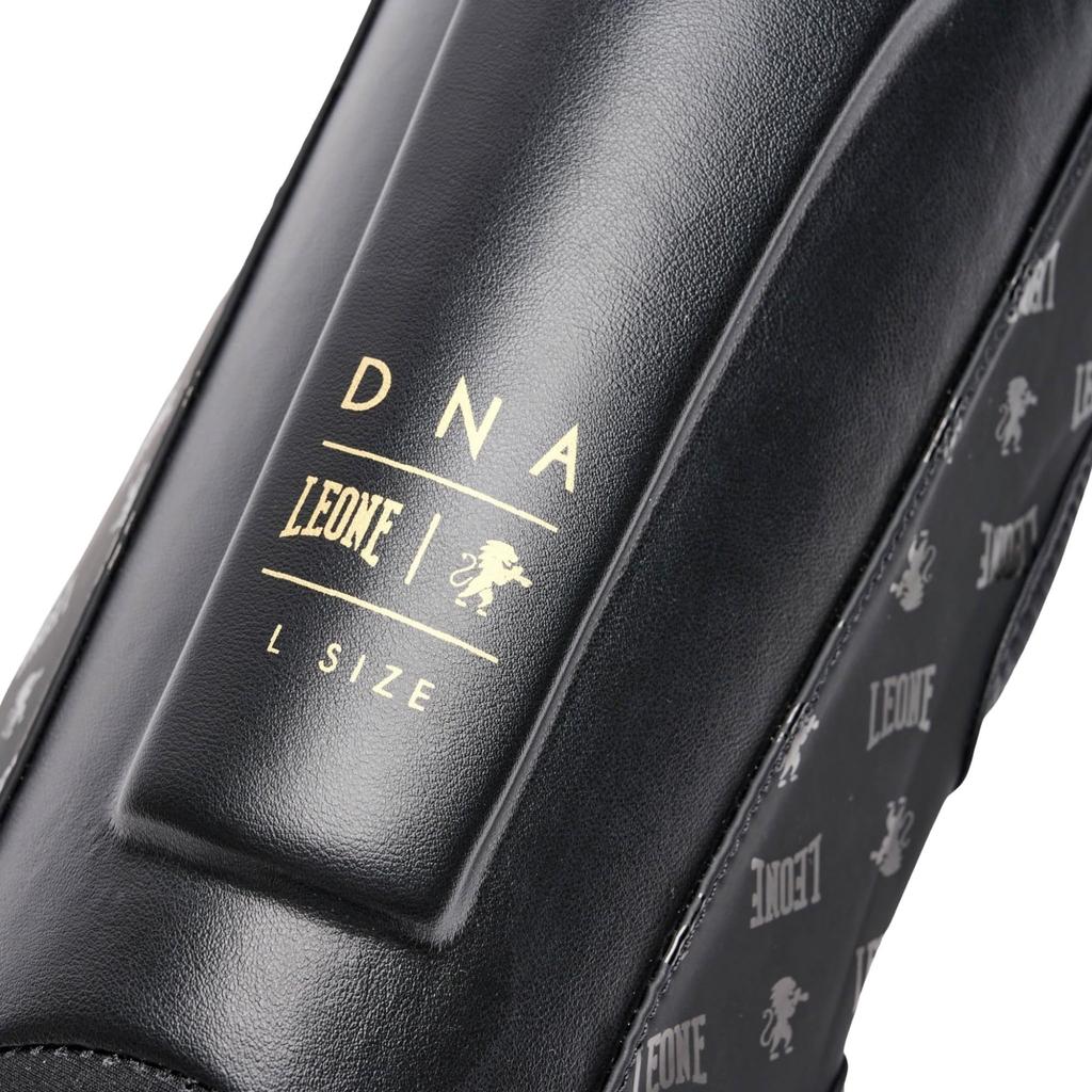 LEONE 1947 Bojové sporty Kickbox MMA Chrániče holení Unisex FULL chrániče nohou s EVA gelovými vložkami M PT177 [DNA PROTECTION] & Velikost/Černá [Originální]