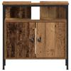 Bathroom Furniture Set with Shelf and Door 2 pcs Brown Particleboard