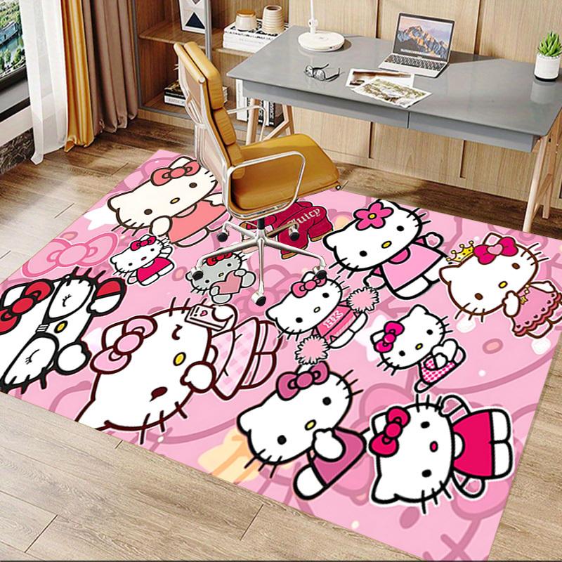 1PC Pink Cute Kitty Flannel Blanke Carpet Ultra Soft, Thick & Absorbent, Non Slip Machine Washable Mat for Entryway